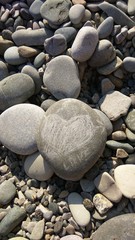 Beautiful grey pebbles on the beach