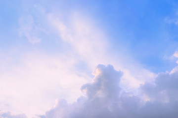 Nice Pastel blue and orange Sky and clouds on soft sunrise use for wallpaper and background