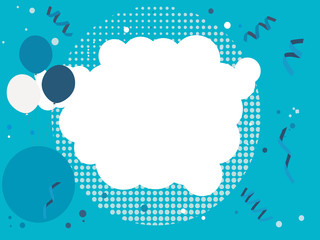 Kids party celebration blank invite in blue