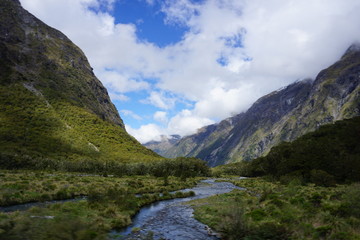Fototapeta na wymiar A stream through the valley