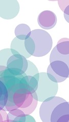 Multicolored translucent circles on a white background. Pink tones. 3D illustration