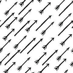 Seamless pattern background arrow pointer black white