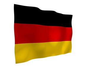 Flag of Germany. Wide format 3D illustration. State symbol of the Federal Republic of Germany. 3D rendering