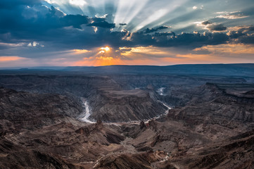 Spectacular Sunset View of Fish River Canyon, Namibia, Africa