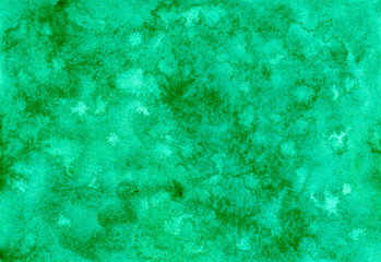 Abstract old grunge background. Watercolor green color. Wet texture. Hand painted art. Creative wallpaper. Original artwork