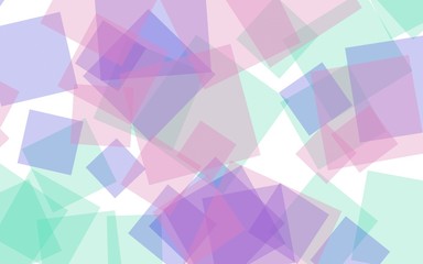Fototapeta premium Multicolored translucent squares on white background. Pink tones. 3D illustration