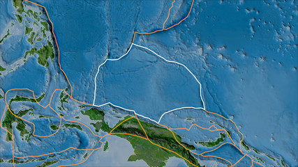 Outlined Caroline plate. Satellite imagery A