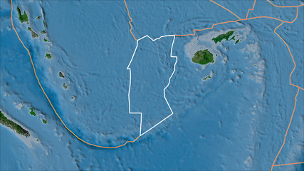 Outlined Conway Reef plate. Satellite imagery A