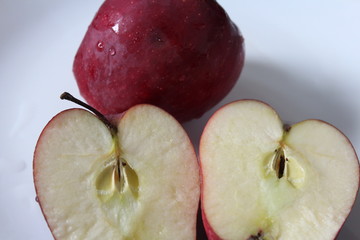 Close up of sliced apple.