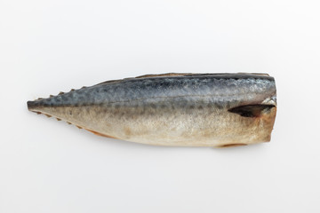 Groomed mackerel on white background
