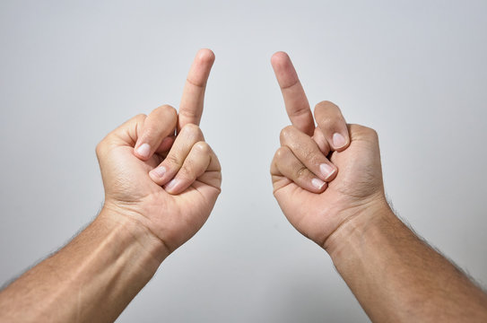 hands doing the sleeve cut on white background
