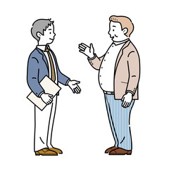 会話するサラリーマンのイラスト
