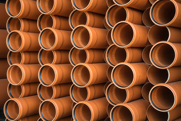 stack of water sewage pipes