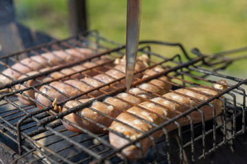 grilled meat on the grill