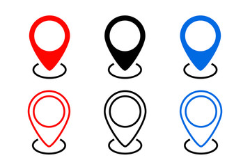 Set of map pointers.Pointer mark on the map.Arrow symbol on isolated background . Gps navigation application . Map pointer symbol. Vector illustration