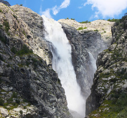 Fototapeta na wymiar big waterfall in the mountain
