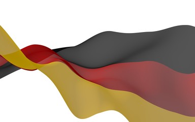 Naklejka premium Flag of Germany. Wide format 3D illustration. State symbol of the Federal Republic of Germany. 3D rendering