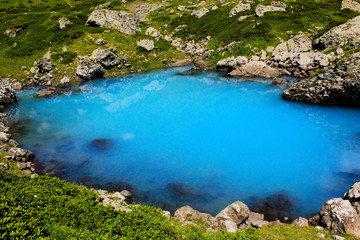 Naklejka na ściany i meble blue lake in the mountain