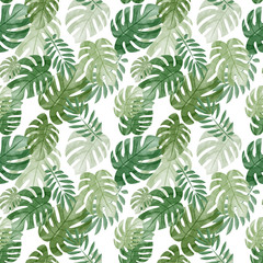 Repeat watercolor pattern with floral concept