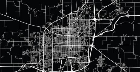 Urban vector city map of Springfield, USA. Illinois state capital