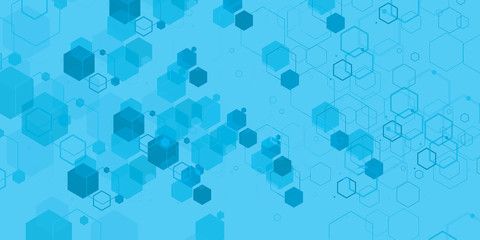 Technology background with hexagons. Molecular structure and chemical compounds