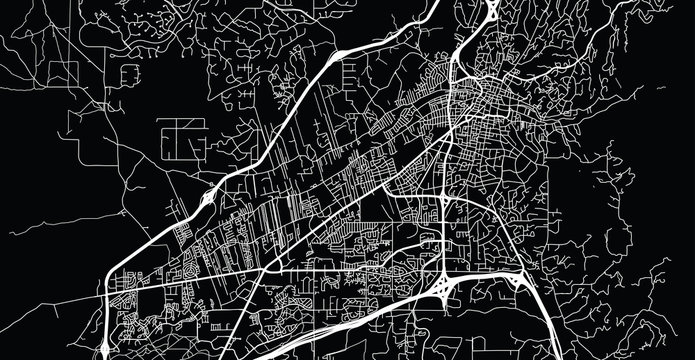 Urban Vector City Map Of Santa Fe, USA. New Mexico State Capital