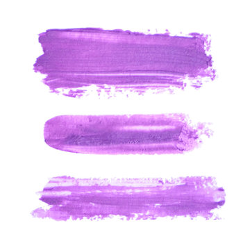 Three Realistic Purple Lipstick Smears