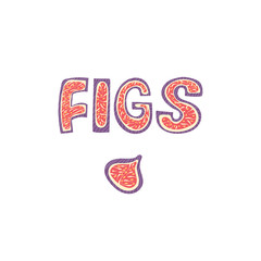 Fototapeta premium Figs - lettering word design in Scandinavian style. Vector illustration.