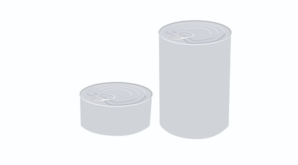 Vector Isolated Illustration of Food Cans