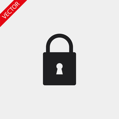 Lock vector icon , lorem ipsum Flat design
