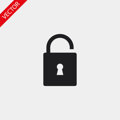 Lock vector icon , lorem ipsum Flat design