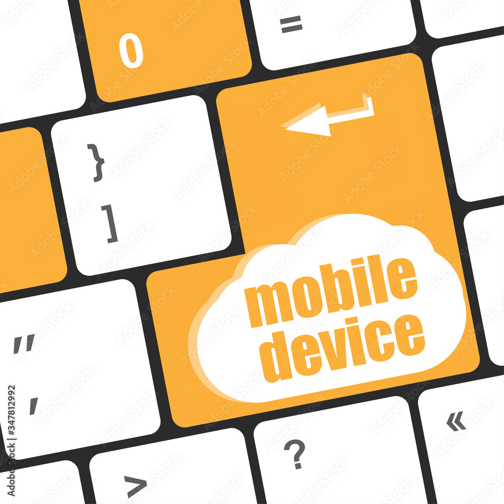 Poster a keyboard with a key reading mobile devices