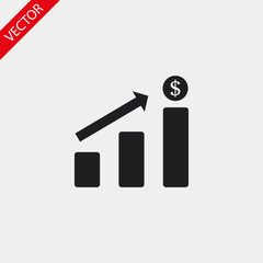 Chart vector icon , lorem ipsum Flat design