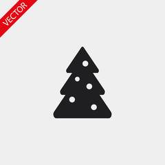 Christmas tree vector icon , lorem ipsum Flat design