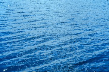 Blue water, sea, light breeze. Clear water background