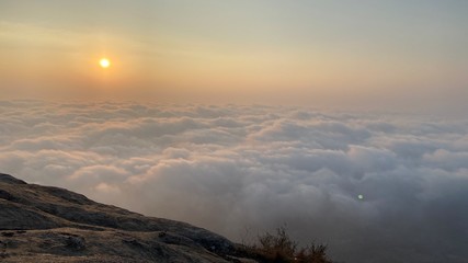 clouds over the mountains