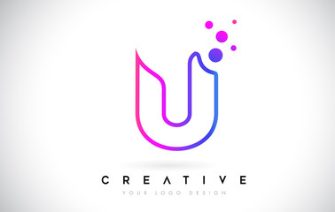 Dots Letter U Logo. U Letter Design Vector with Dots.Vector Lettering Illustration of a Colorful Alphabet with Bubbles. © twindesigner