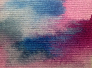 Watercolor abstract bright colorful textural background handmade . Painting of sky and clouds during sunset . Modern seascape . Shine	