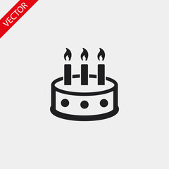 Cake vector icon , lorem ipsum Flat design