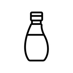 rounded bottle with oil icon vector. rounded bottle with oil sign. isolated contour symbol illustration
