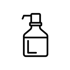 bottle with pressure pump icon vector. bottle with pressure pump sign. isolated contour symbol illustration