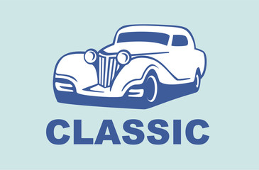 Vintage Automotive Logo template with the image of the retro 
classic car for your company.