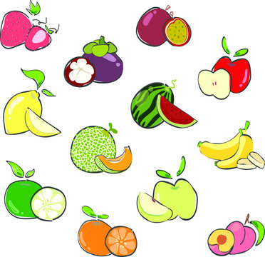 seamless background with fruits