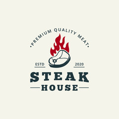 Steak house logo template
