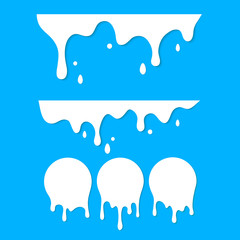 Dripping milk flows down. Vector illustration