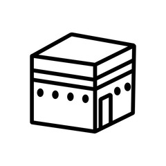 kaaba side view icon vector. kaaba side view sign. isolated contour symbol illustration