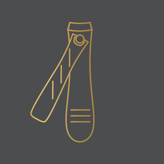 golden nail clippers icon - vector illustration
