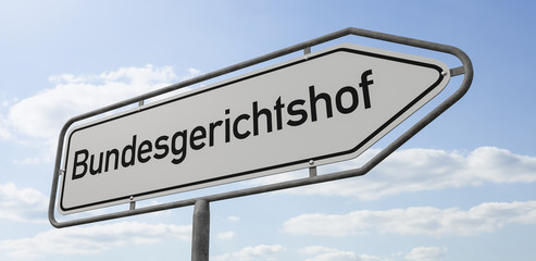 Pfeilwegweiser mit der Beschriftung Bundesgerichtshof