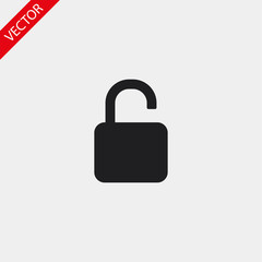 lock symbol on gray background , lorem ipsum Flat design