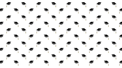 Graduation cap backdrop on isolated seamless pattern,Congratulations Graduates Class 2020. Template for graduation design, isolated on white background ,Vector illustration EPS 10
